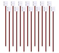 Kueohse 24 Piezas 8Mm 2 Pines Conector de Luz de Tira LED para 8 Mm de Flexible SMD 3528 2835 Tira de Luces LED de un Solo Color Sin Soldadura