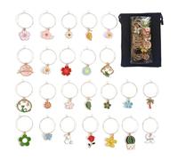 Kueohse 24 Piezas de Etiquetas Identificadoras para Copas de Vino, Charms Divertidos para Copas con Tallo.