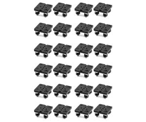 Kueohse 24 Placas de Pórtico con Rueda en V Pequeña, con Rueda, para Perfil de Aluminio 2020, Piezas de Impresora CNC y 3D, Rueda Negra.