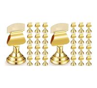 Kueohse 24 Portanúmeros de Mesa de Metal de 1,7 Pulgadas, Dorados, Mini Portatarjetas de Lugar, con Clip para Bodas, Restaurantes y Decoración de Cumpleaños.