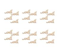 Kueohse 24pzs Ornamento Adornos Ornamentos de Madera Hechos A Mano para Esquina de Mueble Guardarropa 15x7.5cm