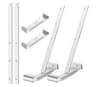 Kueohse 25 Juegos de Soportes de Aluminio para Canaletas de 5 Pulgadas con Correas para Fijar Sin Alero, Ideales para Canaletas de Aluminio y Acero.