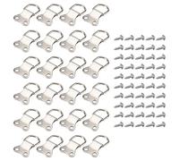 Kueohse 25 piezas en forma de D anular colgantes doble agujero perchas con tornillos en plata