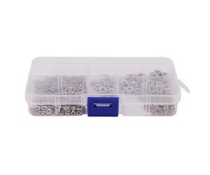 Kueohse 250 Pcs/Conjunto M1.6 M2 M2.5 M3 Kit De Surtido De Tuercas Hexagonales De Acero Al Carbono Kit De Surtido De Roscas Métricas De Tuercas Hexagonales