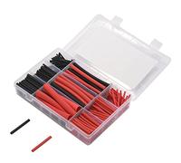 Kueohse 270Pzs 3: 1 Tubo Tubería Termoretractil Forrado Adhesivo De Doble Pared De Relacion De Encogimiento 6 Tamanos Kit De 2 Colores Negro Rojo