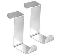 Kueohse 2pzs Gancho de la Puerta Trasera Percha de Ropa de gabinete Cocina de Acero Inoxidable Percha de Almacenamiento de casa de Organizador para Colgar Gancho de Plata