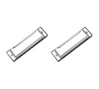 Kueohse 2X 10 Agujeros Blues ArmóNica Instrumento Musical Acero Inoxidable ÓRgano de Boca para NiñOs Regalos