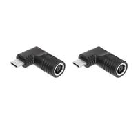 Kueohse 2X Adaptador de Carga de Alimentación Macho con Entrada PD CC Hembra de 65 W A USB Tipo C para Teléfonos, Tabletas y Portátiles (Negro 7406 B)