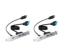 Kueohse 2X Adaptador de Panel Frontal USB 3.2 Gen2x2 de 20 Gbps, Conectores USB-C y USB A USB 3.2 Tipo E, Clave A, de 20 y 19 Pines.