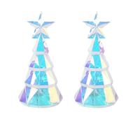 Kueohse 2X Adorno de Luz Navideña, Figura de Árbol de Navidad Colorida Alimentada por USB con Estrella, Centro de Mesa Hecho A Mano para Navidad