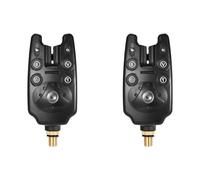 Kueohse 2X Alarma de Mordedura de Pesca de Carpa con Control de Sensibilidad de Volumen Indicador LED Alarma ElectróNica de Pesca