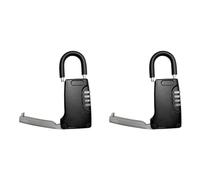Kueohse 2X Almacenamiento Portátil de Llaves, Caja de Seguridad Metálica con, Caja de Seguridad Reiniciable con Combinación para Agentes Inmobiliarios, para el Hogar.