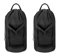 Kueohse 2X Bolsa de Lavandería con Correas para los Hombros y Bolsillo de, Mochila para la Colada, Cesto de Lavandería Portátil Grande para Lavandería Universitaria