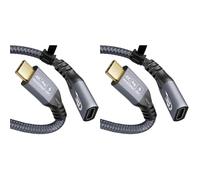 Kueohse 2X Cable de Extensión USB 4K Cable Tipo C Extensión Macho A Hembra Ultra HD 20Gbps 240W Línea de Transmisión Rápida de Datos HD 0,25 M