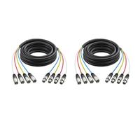 Kueohse 2X Cable XLR de 4 Canales Macho A Hembra de 2 M con Conectores de Colores para Micrófonos Profesionales, Escenarios, Estudios y Directos.