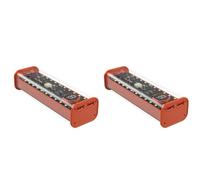 Kueohse 2X Caja de Almacenamiento de Batería 21700, 4 Ranuras, Caja de Banco de Energía DIY para Cargador 21700, Salida USB Dual, Entrada Tipo C, Naranja