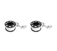 Kueohse 2X Carrete de Buceo de 30M, Carrete de Dedo con Gancho de Doble Extremo de Acero Inoxidable, Equipo SMB, Buceo en Cueva