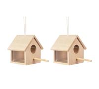Kueohse 2X Casas para Pájaros Al Aire Libre Casa para Pájaros de Madera Transparente para Exteriores, para Pájaros Colgante