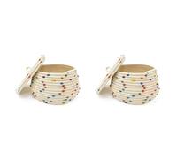 Kueohse 2X Cesta PequeñA de Cuerda con Tapa, Cesta de Almacenamiento PequeñA y Redonda Tejida con Tapa para Organizar, PequeñA Cesta Decorativa para Juguetes