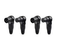 Kueohse 2X Conector XLR Macho/Hembra de 3 Pines Tipo L Cable de Micrófono Conector de Cable de Audio de 90 Grados para Sistemas de Altavoces Enchufe XLR
