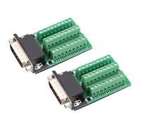 Kueohse 2X DB26 D-SUB 26 Pines Adaptador Macho A PCB Conector de Placa de ConexióN de MóDulo de SeñAles de Terminal con Alfombrilla Aislante