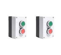 Kueohse 2X Estación de Control de Interruptor Arriba-Abajo A Prueba de Lluvia, Estación de Botón Momentáneo Interruptores de Botón de Señal Roja y Verde