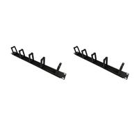 Kueohse 2X Gabinetes en Rack 1U de 19 Pulgadas Organizador de Red para GestióN de Cables Panel de Cepillo de Red de Administrador de Cables Desmontable de Cinco Anillos
