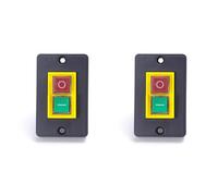 Kueohse 2X Interruptores Electromagnéticos AC250V 6A Interruptores de Botón, Impermeables, Interruptor de Herramienta de Energía, Botón de