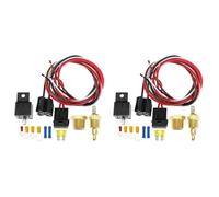 Kueohse 2X Kit de Relé para Ventilador Eléctrico, Termostato para Ventilador de Refrigeración con Interruptor de Temperatura de 185 °C (Encendido/Apagado) y 175 °C (Apagado)