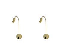 Kueohse 2X Lámpara de Pared LED de Cuello de Cisne de 3 W, Luz Cálida de 3000 K, CA 85-265 V, Tipo de Cableado, Lámpara de Noche con Giratorio Ajustable D