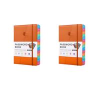Kueohse 2X Libro de ContraseñAs con PestañAs AlfabéTicas Coloridas y Dos Marcadores, para Personas Mayores de 8,4 X 5,9 Pulgadas, DireccióN de Internet A