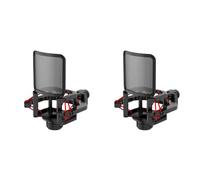 Kueohse 2X MicróFono Soporte de Choque con Filtro de MicróFono Parabrisas Reduce el Ruido Pantalla AntivibracióN Estable FáCil InstalacióN, Rojo