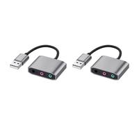Kueohse 2X Nueva Tarjeta de Sonido USB Externa, Adaptador de Cable de Audio de 3,5 Mm, Sonido HiFi para Micrófono, Altavoz, Auriculares, PC y Portátil