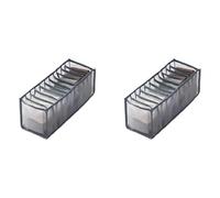 Kueohse 2X Organizador de Ropa Interior, Sujetador, Organizador de Ropa con CajóN Plegable Lavable (Gris-11 Rejillas)
