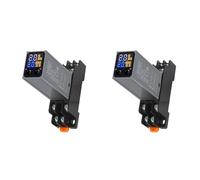 Kueohse 2X Relé de Retardo con Pantalla LCD, Controlador de Retardo de Encendido, Temporizador Electrónico con Base de Enchufe, CC 24 V.