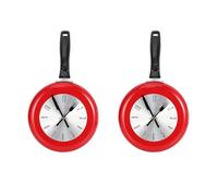 Kueohse 2X Reloj de Pared Diseño de SartÉN de Metal Relojes de 8 Pulgadas DecoraciÓN de la Cocina Reloj de Arte de la Novedad