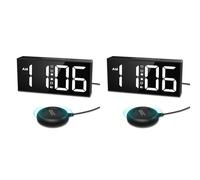 Kueohse 2X Reloj Despertador Vibratorio con Pantalla LED Grande de 7,5 Pulgadas, Reloj Despertador Ruidoso con Agitador Cama