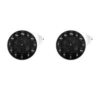 Kueohse 2X Tabla Periódica de Elementos Arte de la Pared SíMbolos QuíMicos Reloj de Pared ExhibicióN Educativa Elemental Reloj de Aula Regalo del Negro