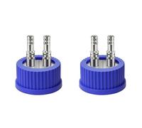 Kueohse 2X Tapa de Seguridad para de Acero Inoxidable 304 GL45 para Uso en Laboratorio, Tamaño Grande, Diámetro de 8-10 Mm, 2 Puertos