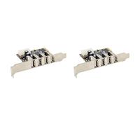 Kueohse 2X Tarjeta Convertidora PCI-e A 4 Puertos USB 2.0 Tarjeta Adaptadora PCIE USB2.0 el Conjunto de Chips MCS9990 Permite el Intercambio en Caliente de la Tarjeta Elevadora USB