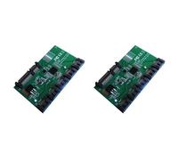 Kueohse 2X Tarjeta de Expansión SATA Tarjeta Controladora SATA3.0 de 1 A 5 Puertos Placa Base Multiplicador de Puerto SATA Adaptador HUB de Tarjeta Vertical