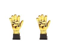 Kueohse 2X Trofeo de Fútbol, Trofeo de Portero, Forma de Guantes, Copa de Trofeo Grande Dorada para Competiciones de Ortografía y Partidos Deportivos.