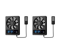 Kueohse 2X Ventilador de Enfriamiento Inteligente para Tanque de Reptiles con Pantalla LED Ventilador de VentilacióN de Viento Fuerte Ventilador Enfriamiento Bajo Ruido (Grados Celsius)