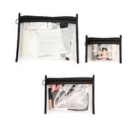 Kueohse 3 Juegos de Bolsas de CosméTicos de Viaje Transparentes, ArtíCulos de Tocador PortáTiles de Viaje, Bolsa de Almacenamiento Impermeable Ins Wind Girly