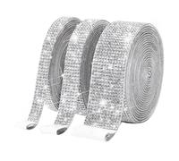 Kueohse 3 Rollos de Cinta Autoadhesiva de Diamantes de ImitacióN de Cristal - Rollo de Pegatinas de Diamantes Brillantes DIY con Diamantes de ImitacióN de 2 Mm