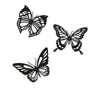 Kueohse 3 Uds Mariposa Metal DecoracióN de Pared Negro Mariposa Metal Pared Colgante DecoracióN Granja RúStica Hogar Oficina Dormitorio DecoracióN