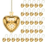 Kueohse 30 Piezas Colador de Té Difusor de Intervalo de Té de Acero Inoxidable Filtros de Té de en Forma de Corazón con Gancho de Cadena Extendido