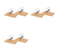 Kueohse 30 Piezas Perchas de Madera para Pantalones con Clips Percha Antideslizante para Falda con Gancho Giratorio de 360°