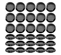 Kueohse 30 Rejillas de Ventilación Redondas de 2 Pulgadas para Sofito, de Acero Inoxidable, para Cocina, Zapatos, Baño, Armario, Armario, Color Negro.