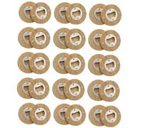 Kueohse 30 Uds. Abridores de de Forma Redonda de Bambú DIY, Posavasos, ImáN para Nevera, Pegatina para Refrigerador, DecoracióN de Barra, Abridor de de Cerveza